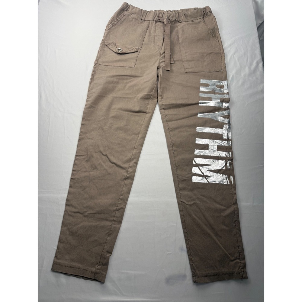 Made in Italy Rhythm Metallic Graphic Stretch Utility Jogger Pants M/L